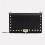 Rockstud Small leather wallet on chain