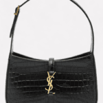 Le 5 à 7 crocodile-effect leather shoulder bag