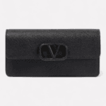 VLogo Signature leather chain wallet