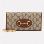 Gucci Horsebit 1955 canvas wallet on chain