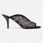 Demi 90 crystal-embellished mesh mules