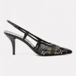 GG-crystal 75 mesh slingback pumps