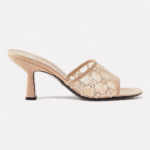GG-embellished mesh and leather mule sandals