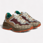 GG Rhyton leather-trimmed sneakers